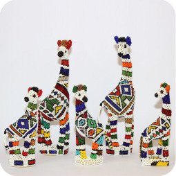 Beaded Wooden Giraffe